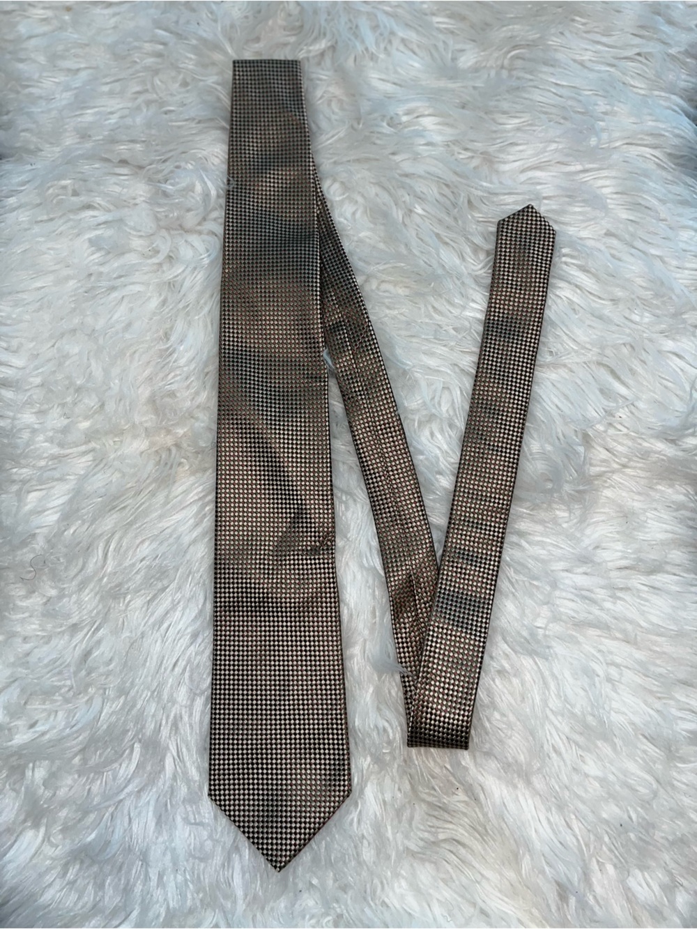 Vintage Dormeuil Metallic Houndstooth Tie -